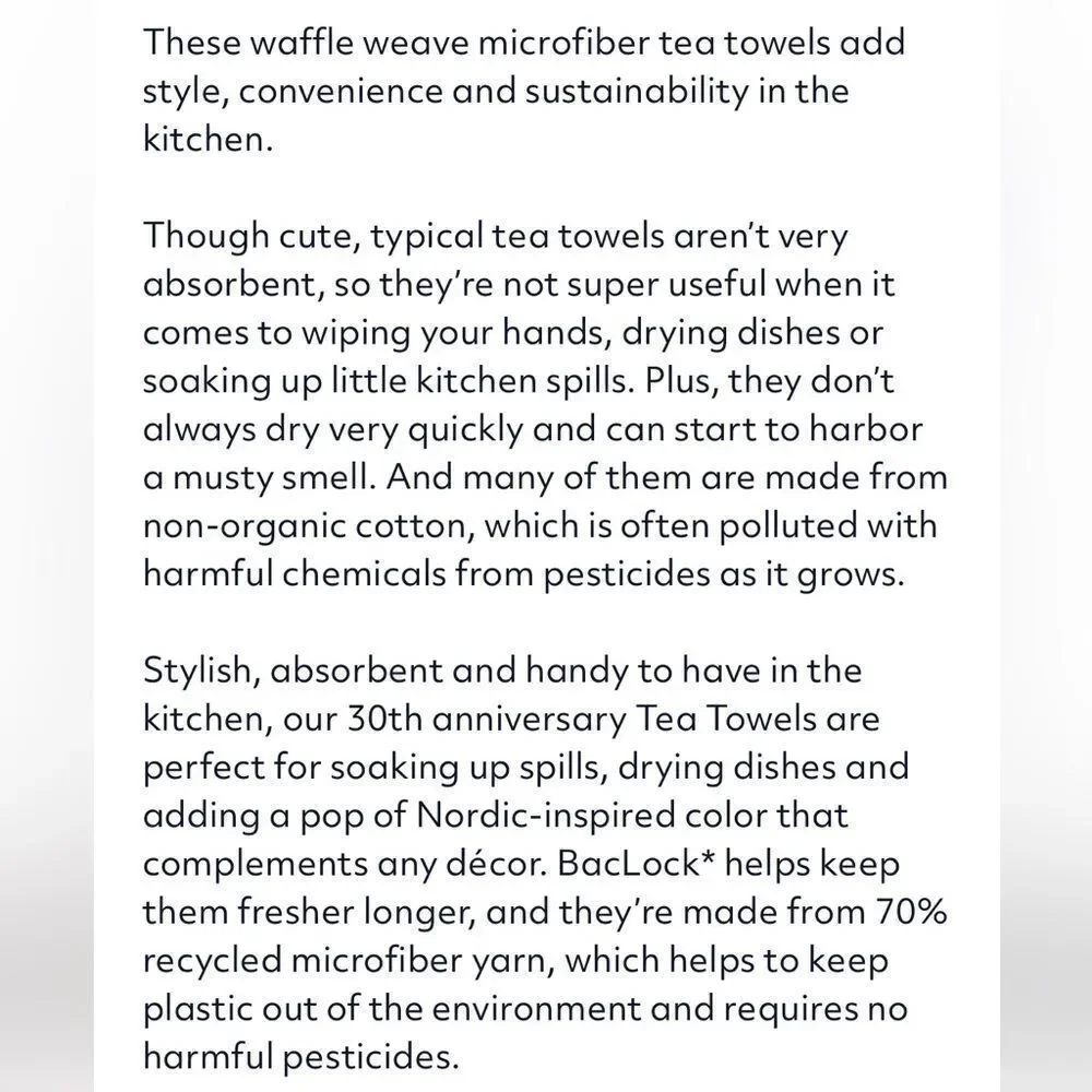 Norwex Tea Towels Limited Edition Soft Blossoms/Brush Strokes NWT
